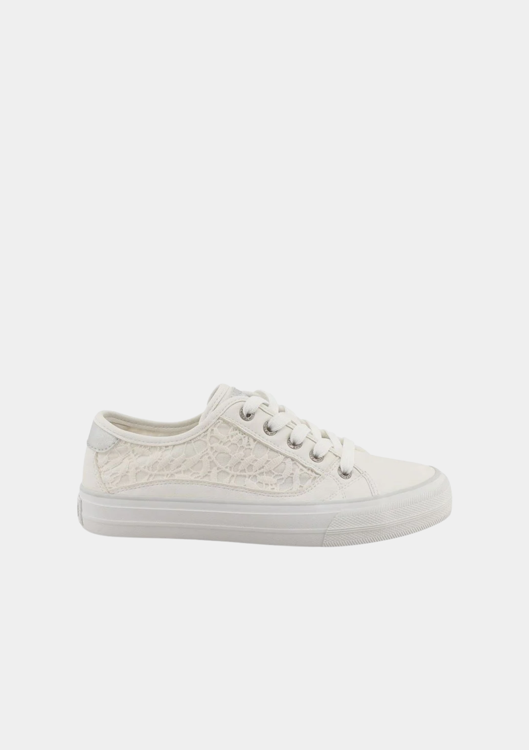 Mustang Fashionable Floral Lace Trainers - White