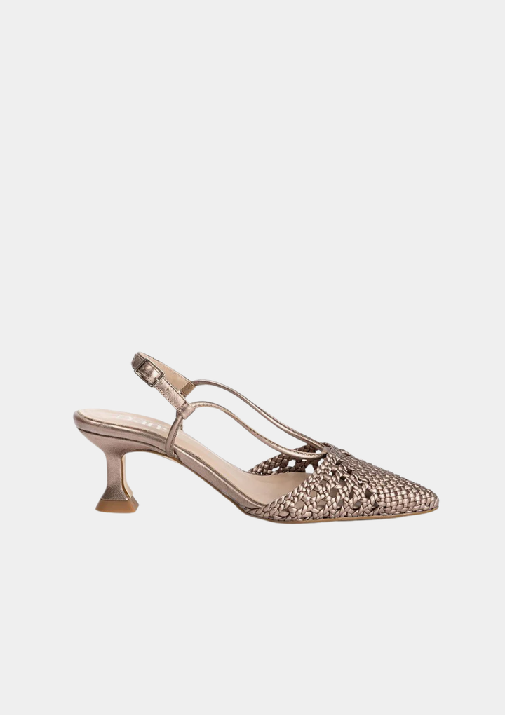 Dansi Exquisite Pewter Kitten Heels - Metallic