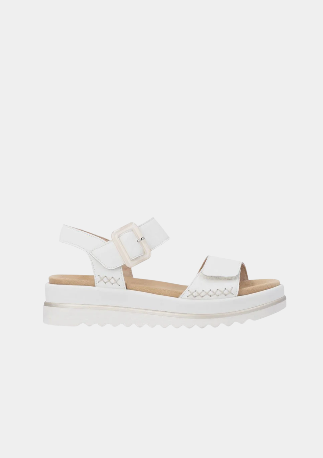 Remonte Trendy Off Whipstitch Platforms - White