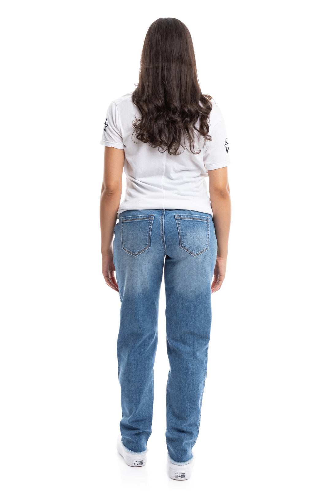 Maternity 32” Straight Leg Jeans with Fray Hem - Samuel