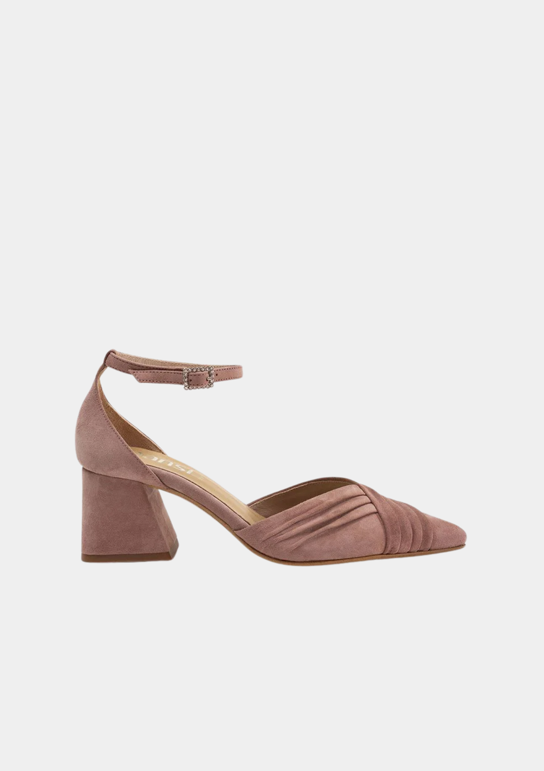 Dansi Luxurious  Suede Block Heels - Dusty Rose Pink