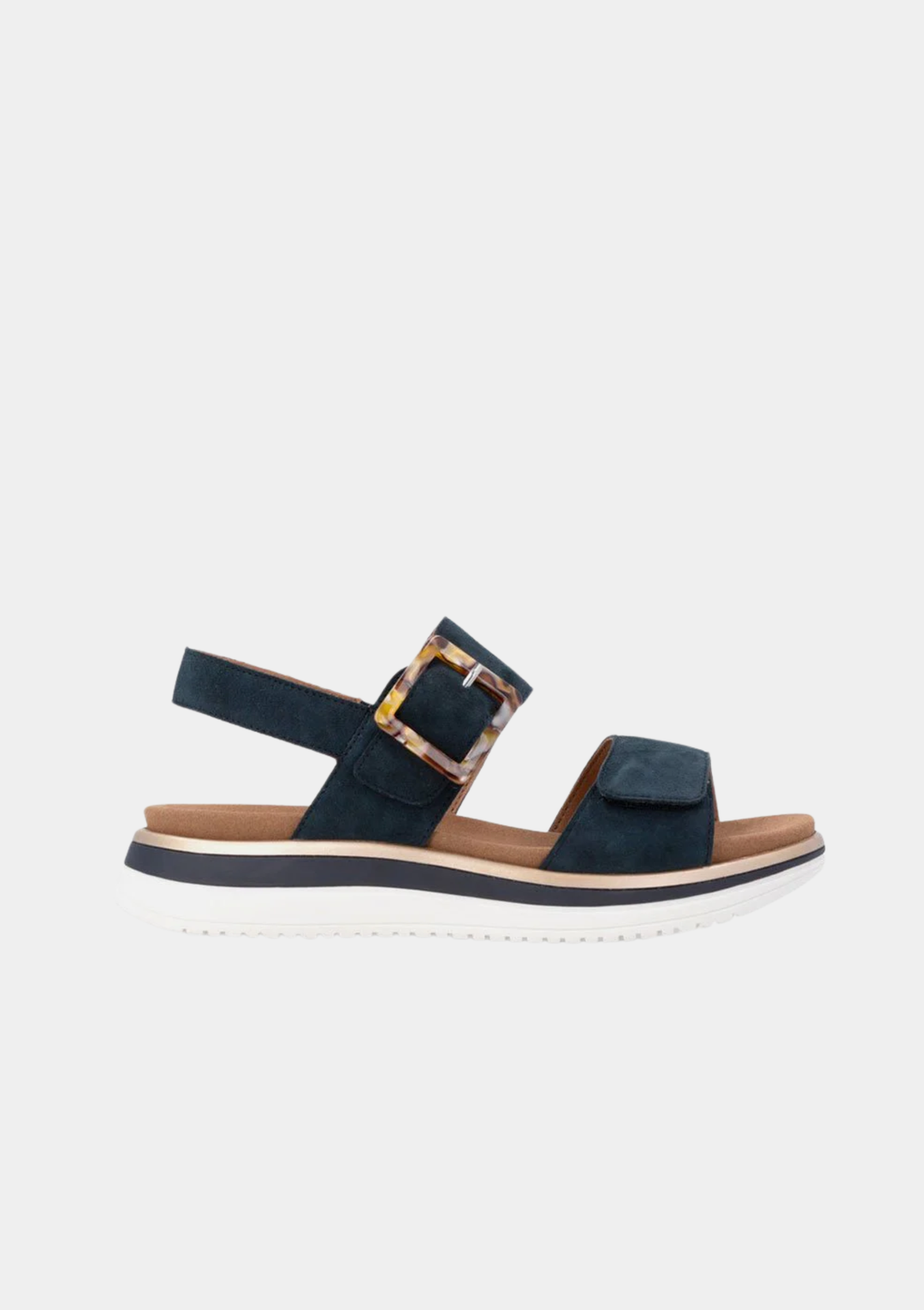 Remonte Sporty Low Wedge Sandals - Navy