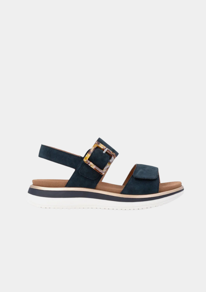 Remonte Sporty Low Wedge Sandals - Navy