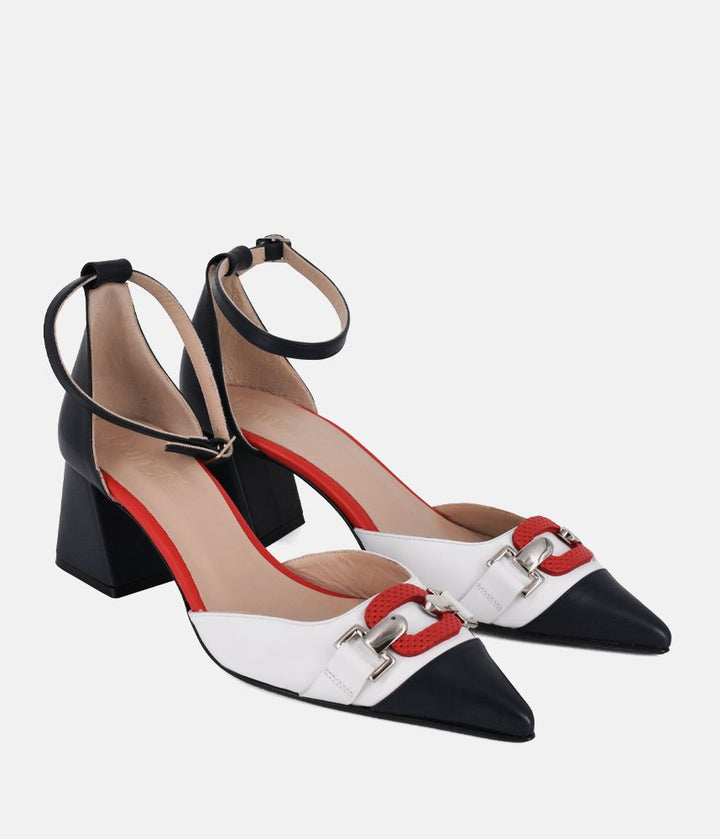 Dansi Nautical Inspired Ankle Strap Block Heels