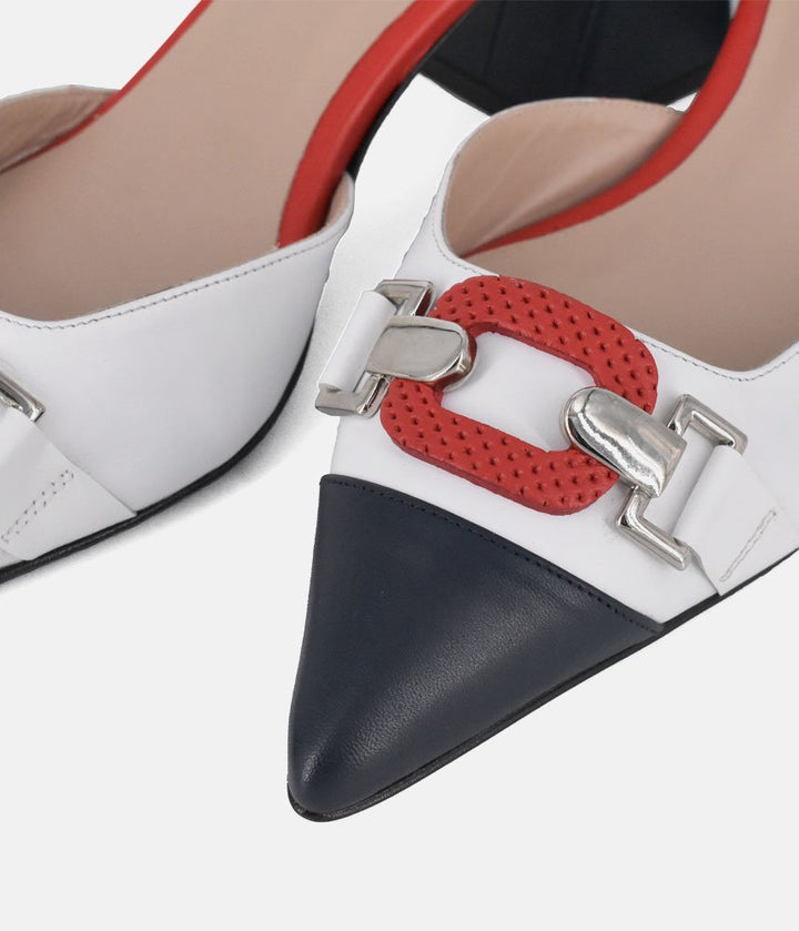 Dansi Nautical Inspired Ankle Strap Block Heels