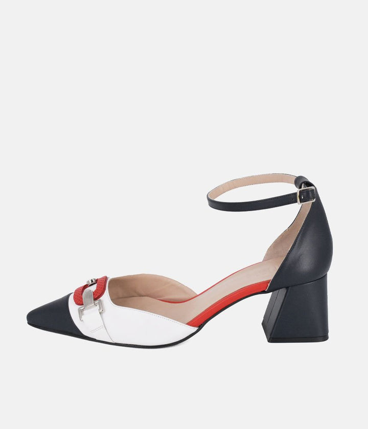 Dansi Nautical Inspired Ankle Strap Block Heels