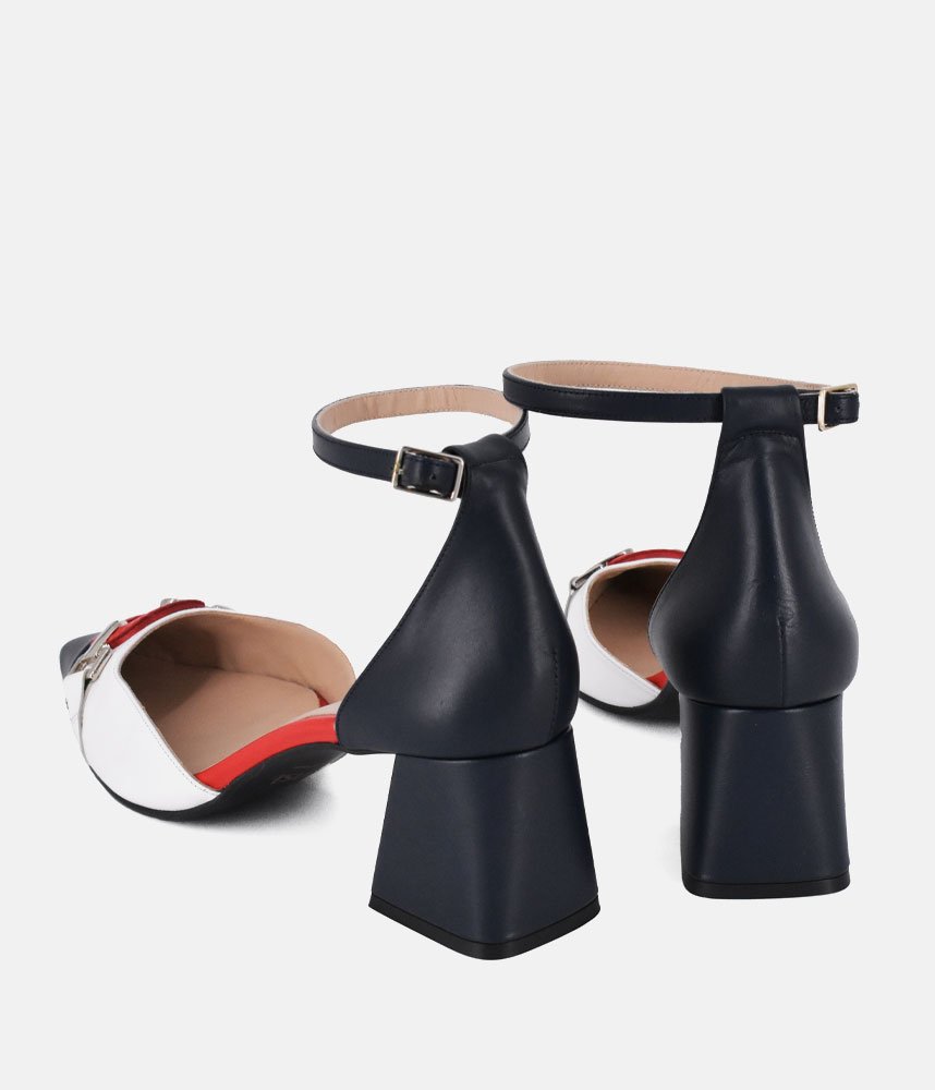 Dansi Nautical Inspired Ankle Strap Block Heels