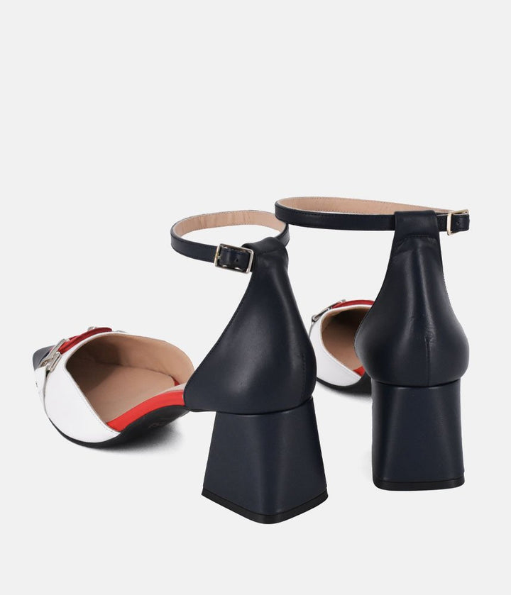 Dansi Nautical Inspired Ankle Strap Block Heels