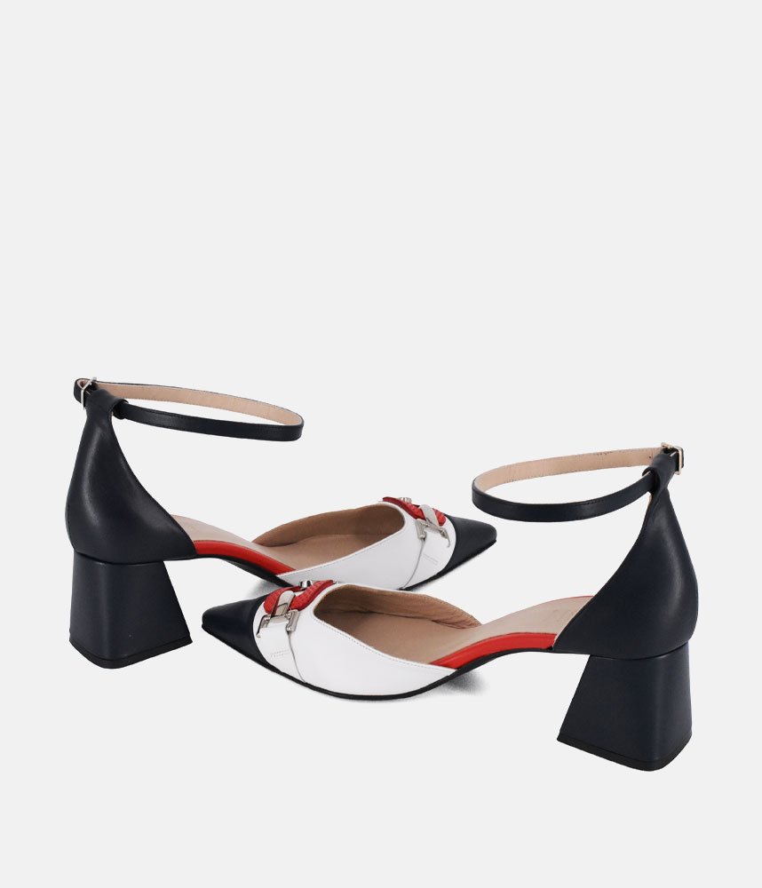 Dansi Nautical Inspired Ankle Strap Block Heels