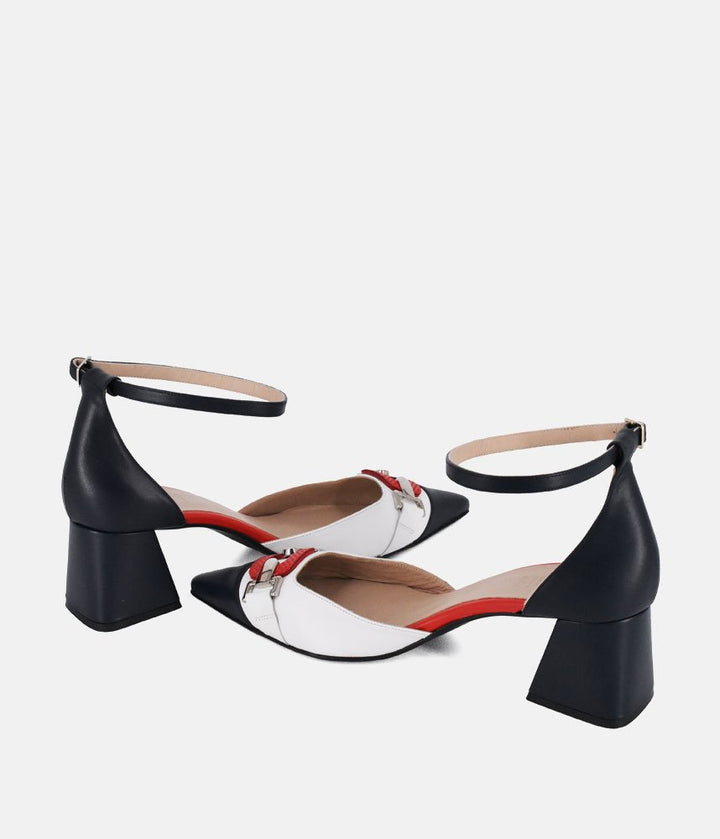 Dansi Nautical Inspired Ankle Strap Block Heels