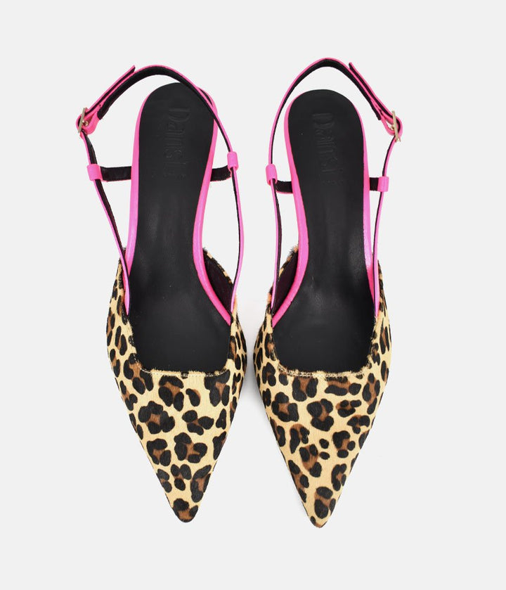 Dansi Gorgeous Leopard/Pink Slingback Heels