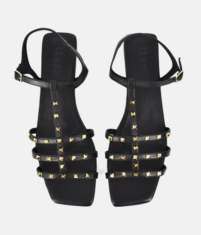 Dansi Chic Valentino Inspired Black Sandals