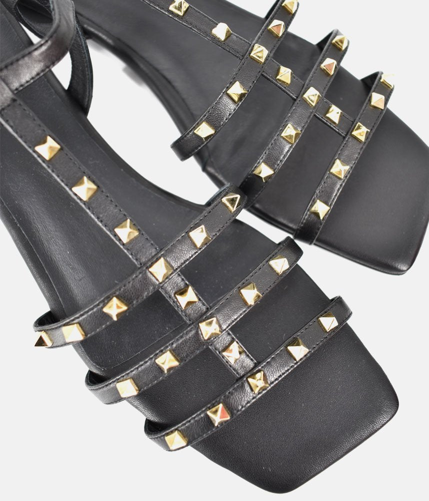 Dansi Chic Valentino Inspired Black Sandals