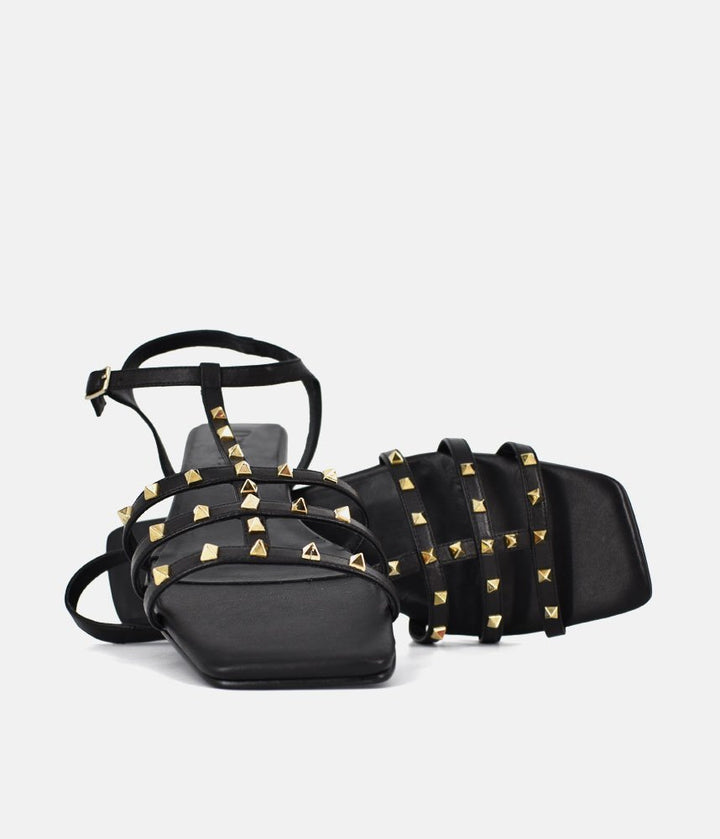 Dansi Chic Valentino Inspired Black Sandals