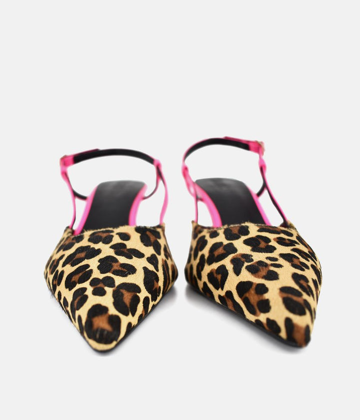 Dansi Gorgeous Leopard/Pink Slingback Heels