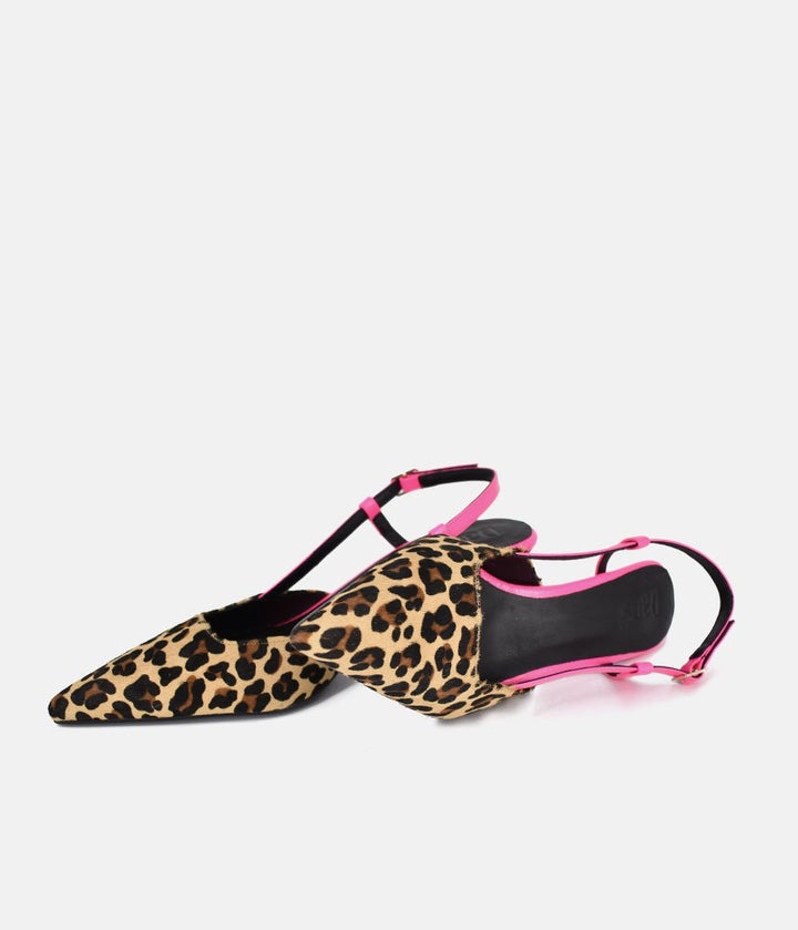 Dansi Gorgeous Leopard/Pink Slingback Heels