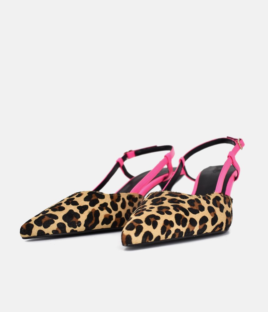 Dansi Gorgeous Leopard/Pink Slingback Heels – Tall Size
