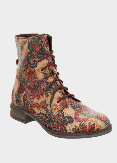 Josef Siebel Gorgeous Floral Print Lace Up Boots