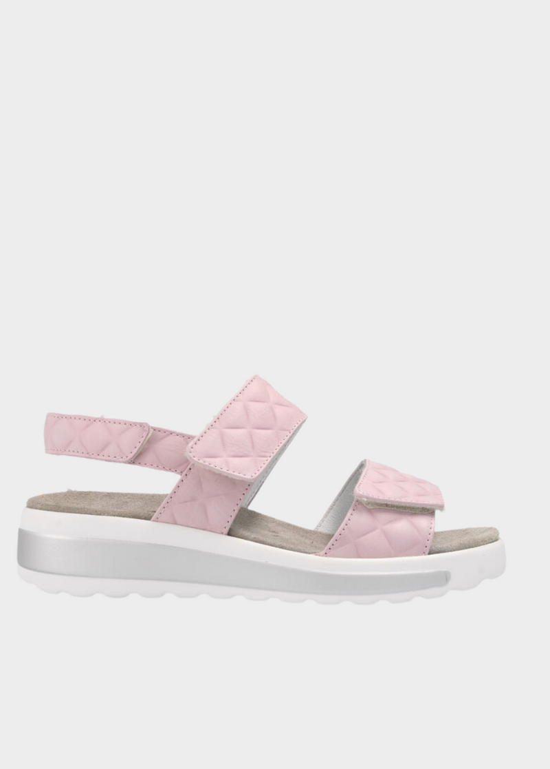 Semler Fashionable Quilted Pink Wedge Sandals