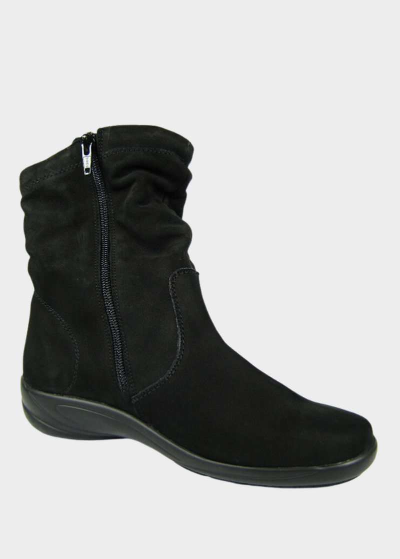 Semler Premium Black Suede Slouch Boots