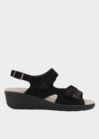 Semler Stylish Black Suede Wedge Sandals