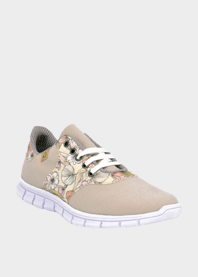 Cinderella Vegan Pretty Floral Beige Trainers