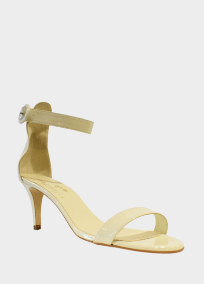 Cinderella Vegan Shoes - Barely There Beige Patent Sandals