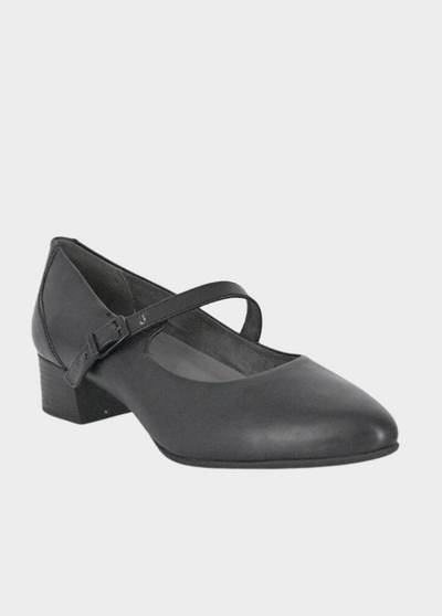 Tamaris Classic Black Mary Jane Low Block Heels