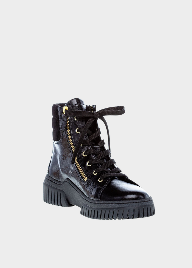 Gabor Sporty Patent Lace Up Ankle Boots