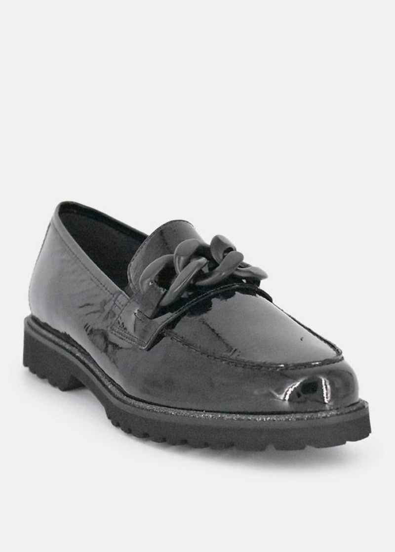 Sioux Luxe Black Patent Link Loafer