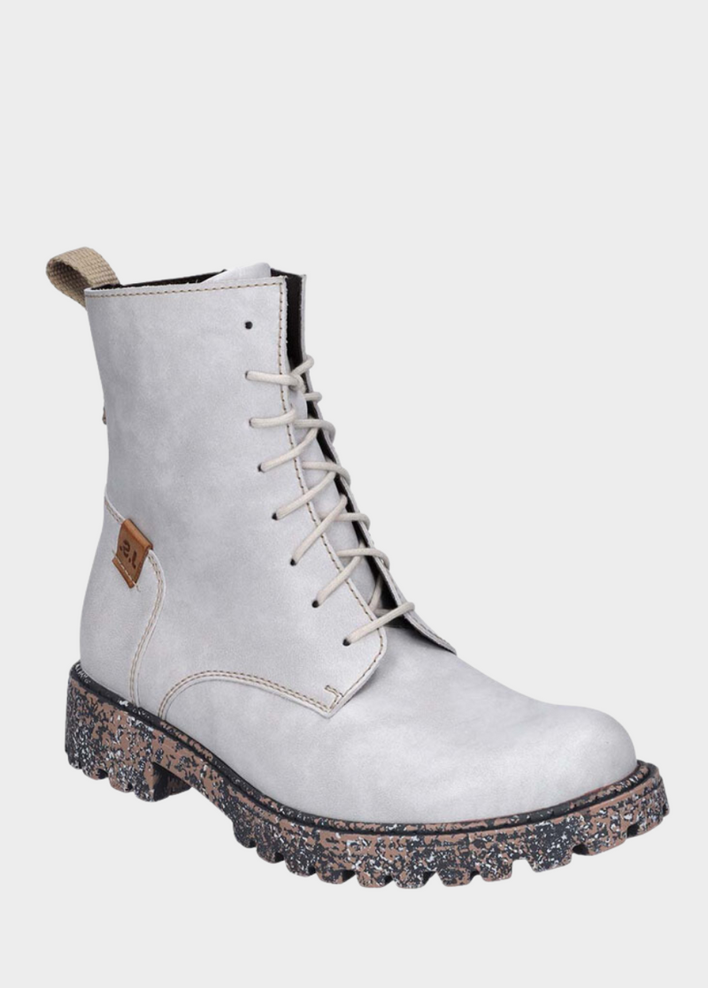 Josef Seibel Military Style Off White Boots