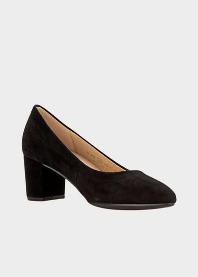 Gabor Plush Black Suede Block Heels