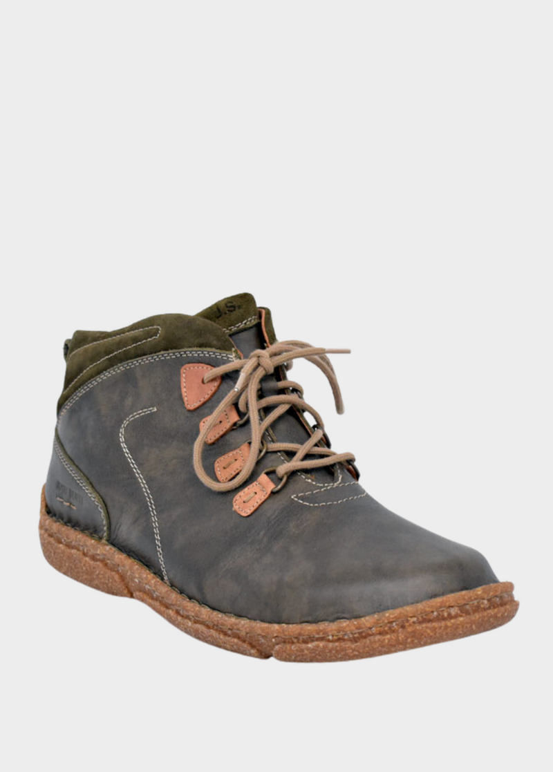Josef Seibel Cosy Moss Green Ankle Boots