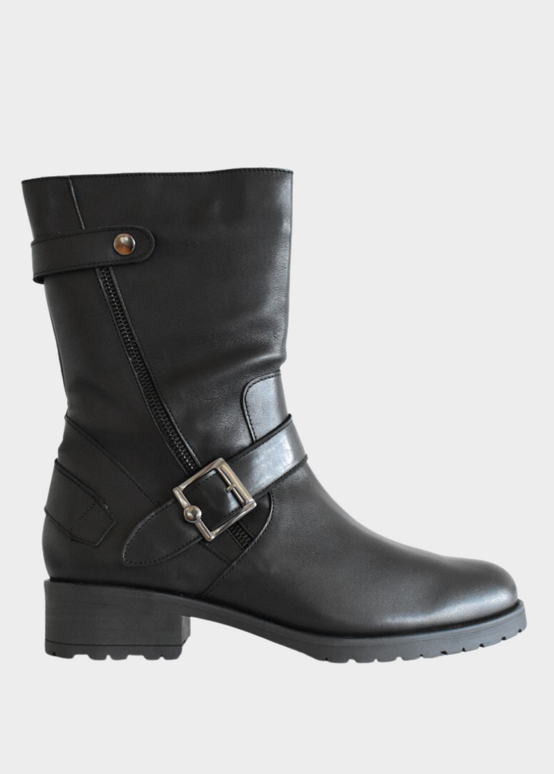Deluxe Soft Leather Biker Style Boots