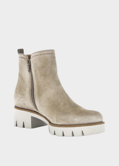 Gabor Chic Beige Velour Ankle Boots