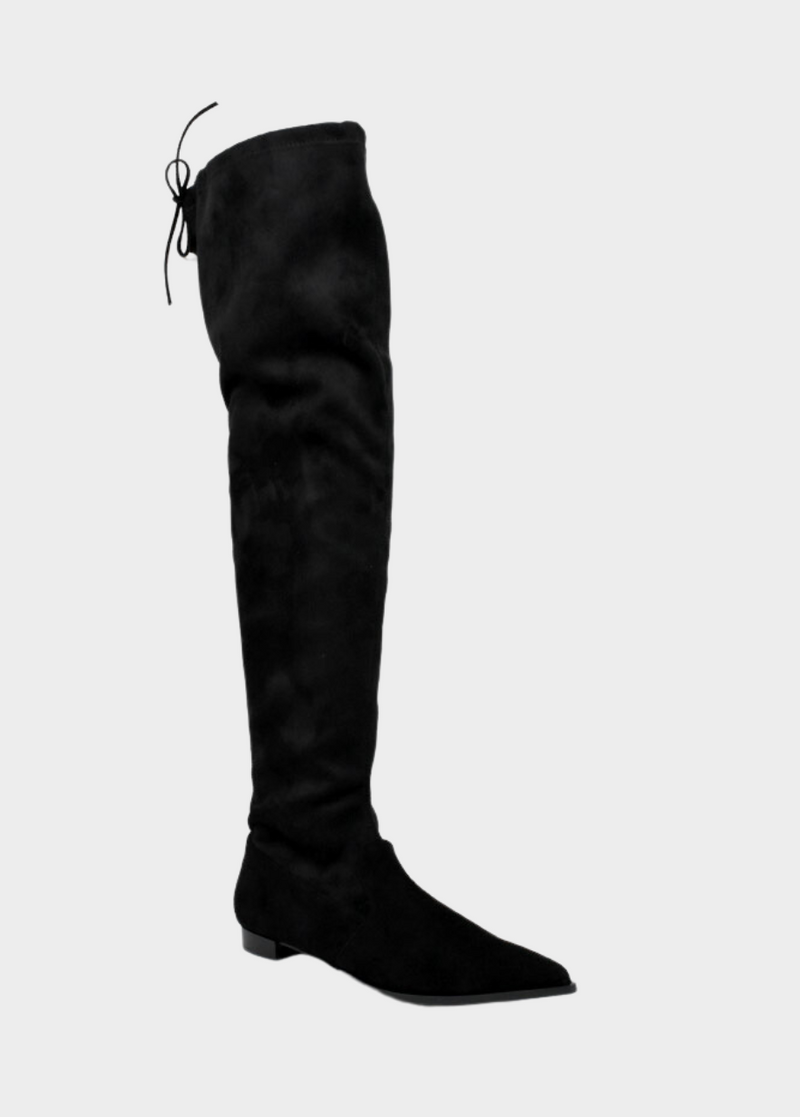 Fabulous Over The Knee Black Suede Boots