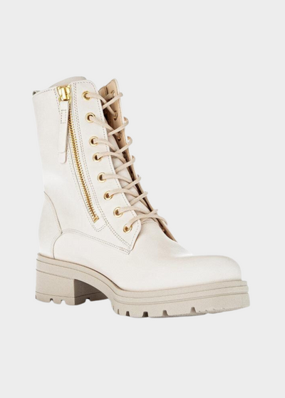 Gabor Pretty Ivory Double Zip Ankle Boots