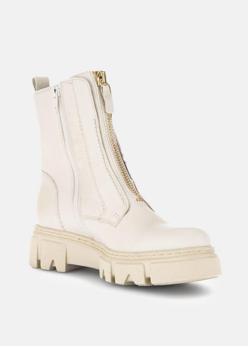 Gabor Funky Cream Front Zip Ankle Boots