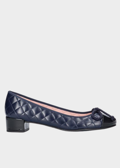 Pretty Ballerinas Chic Quilted Navy Mid Heels