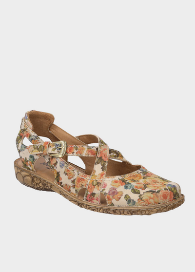 Josef Seibel Pretty Beige Floral Closed Toe Sandals