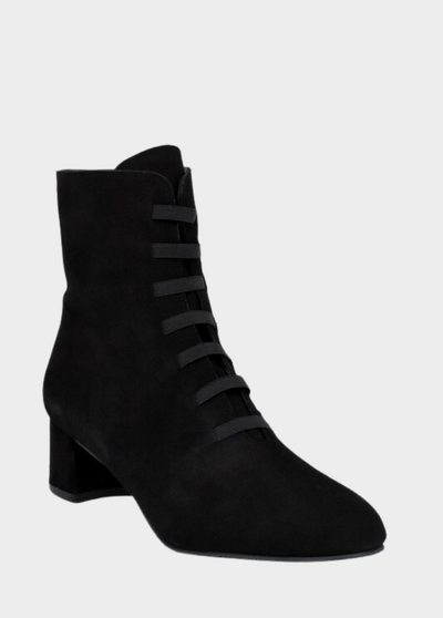 Gorgeous Black Suede Cinderella Ankle Boots