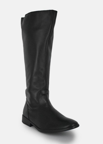 Cinderella Shoes Classic Long Black Leather Boots