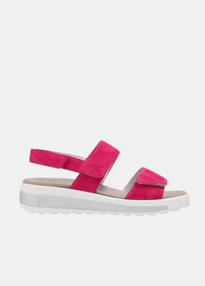 Semler Fashionable Suede Wedge Sandals - Hot Pink