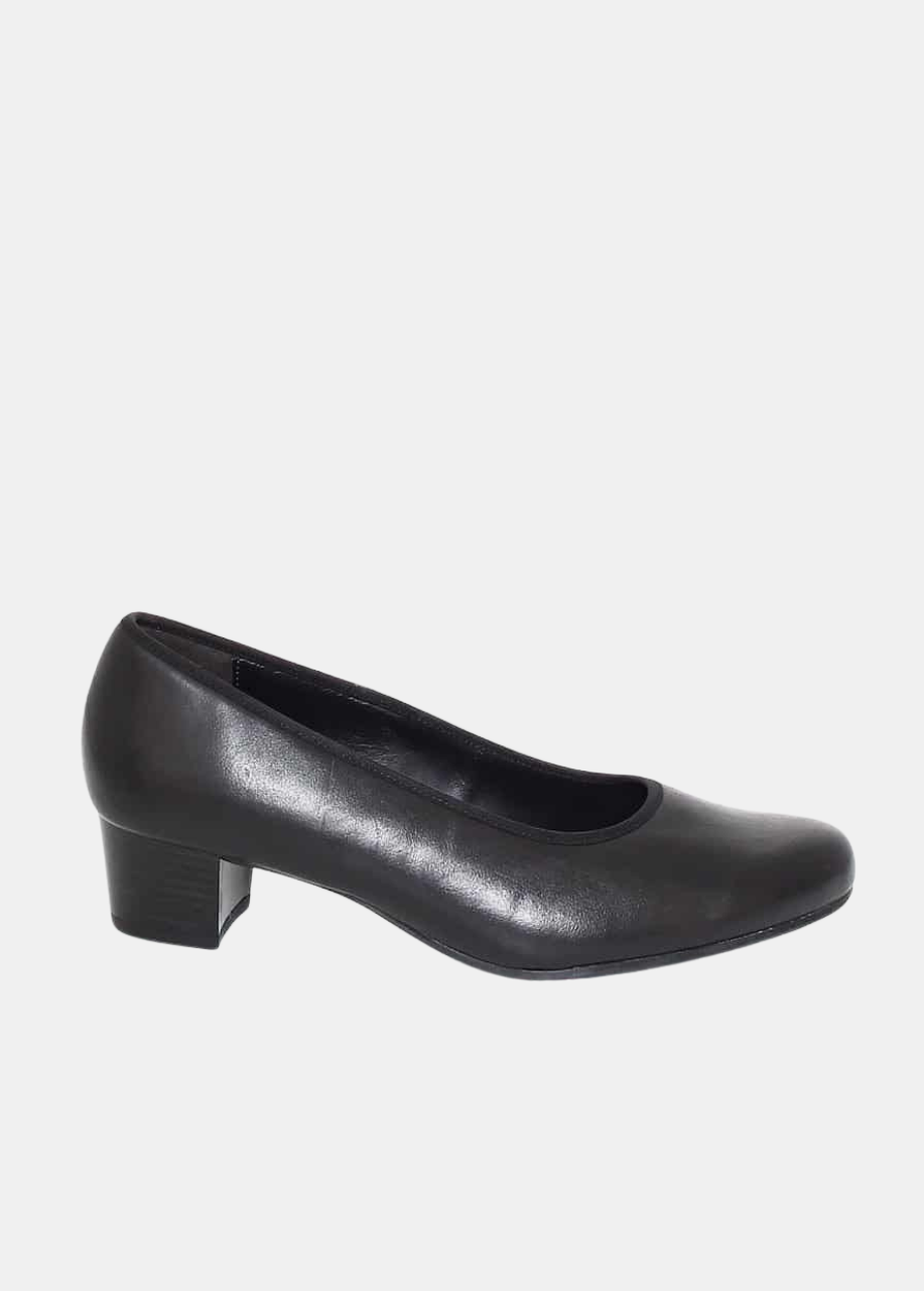 Semler Classic Leather Court Shoes - Black