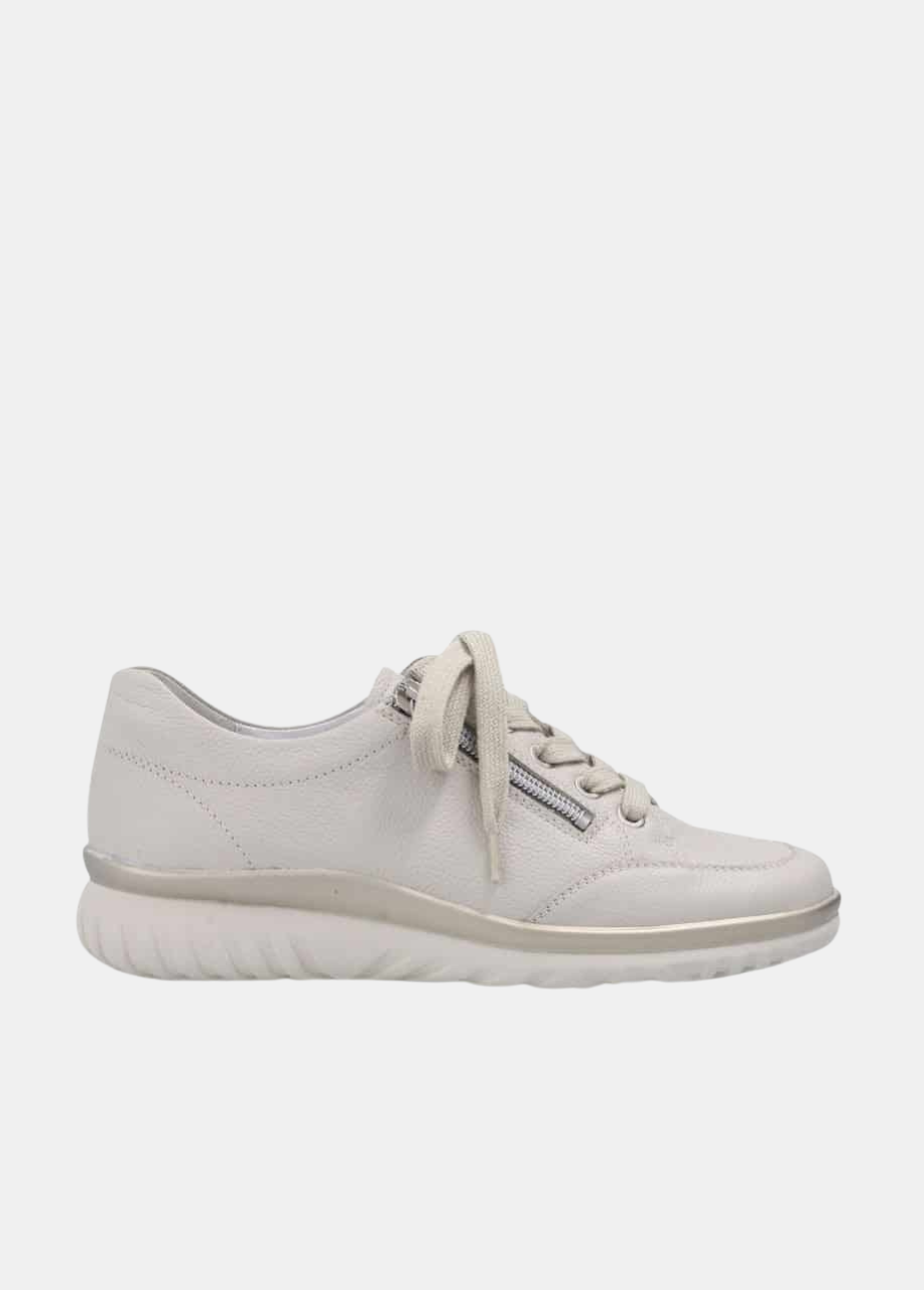 Semler Sporty Luxe Leather Trainers - Cream