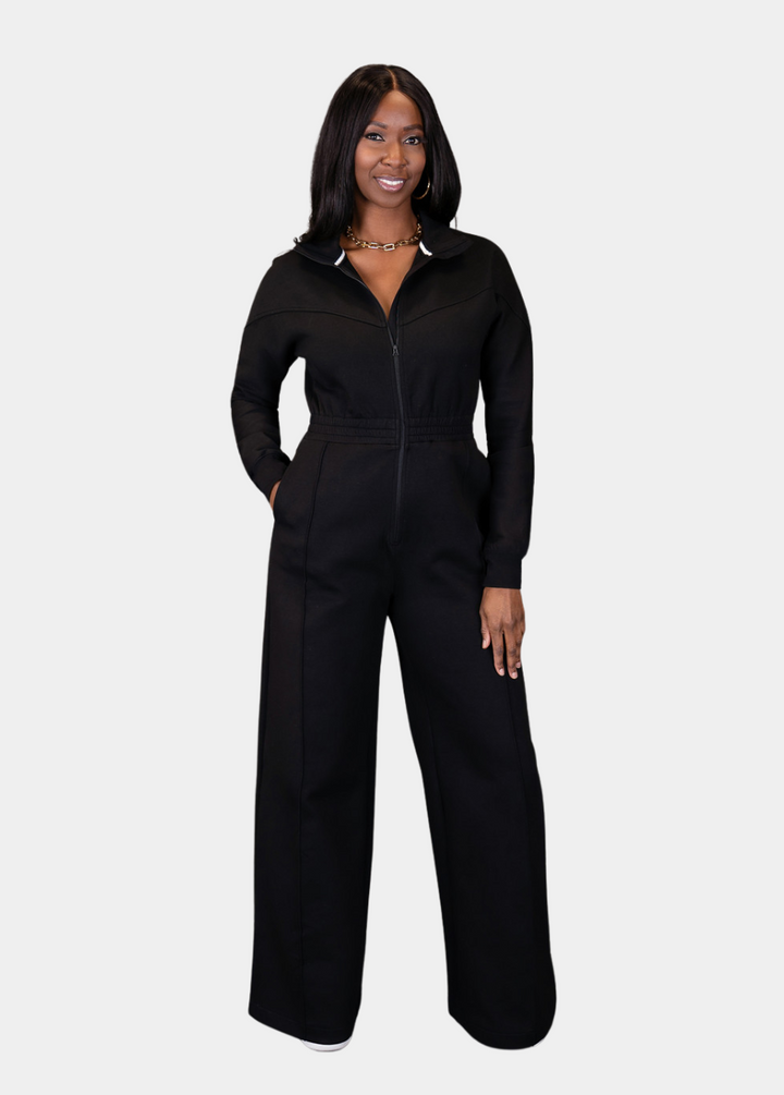 Every Day Sweat Jumpsuit - Black