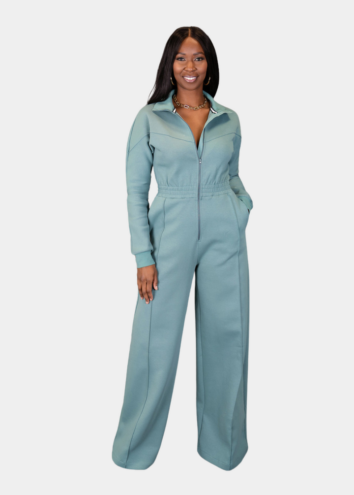 Every Day Sweat Jumpsuit - Teal