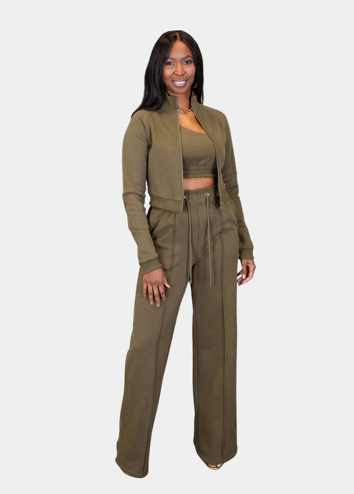 City Vibes Sweat Jacket - Olive