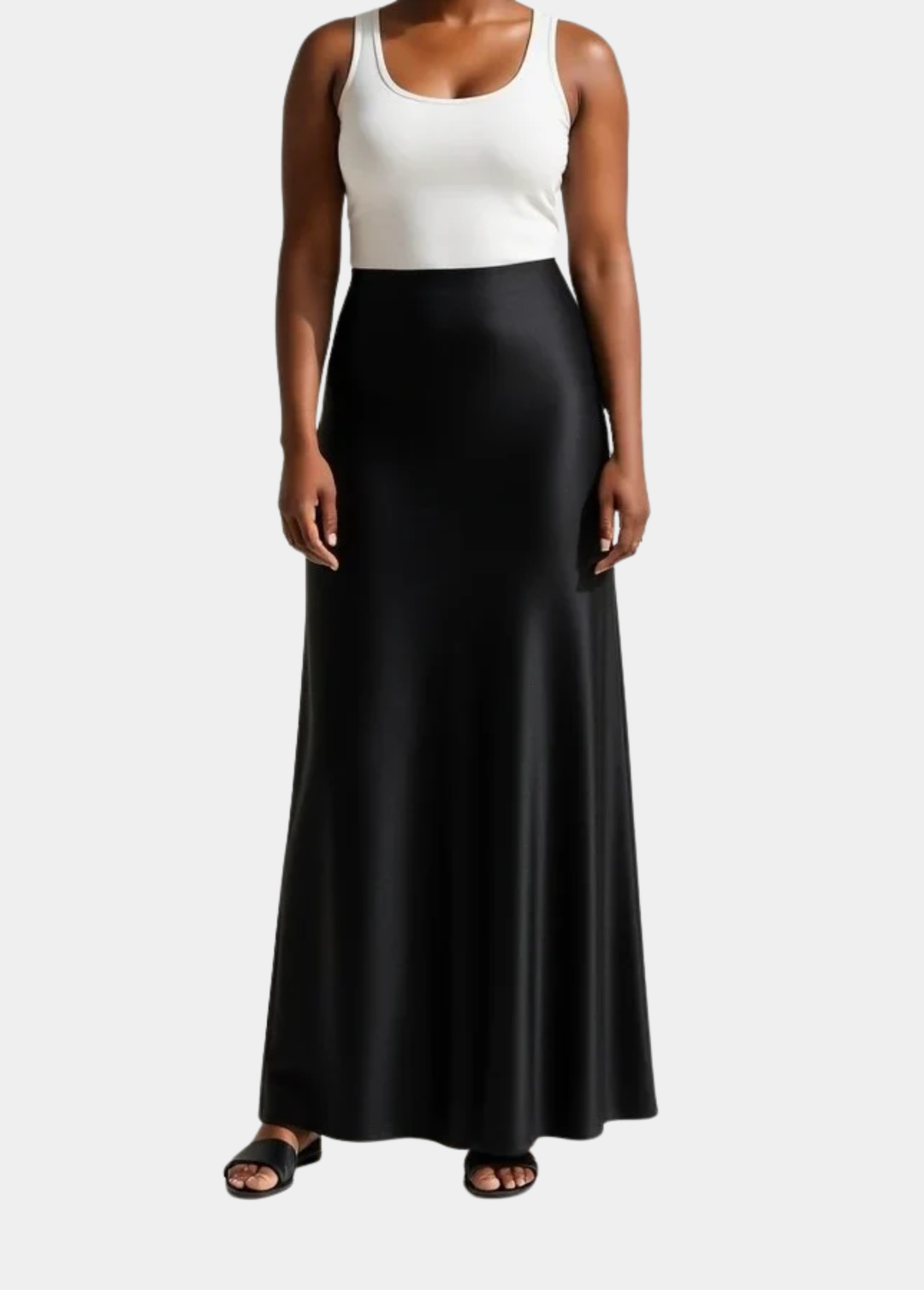 Tall Classic Satin Maxi Skirt  - Midnight Edit