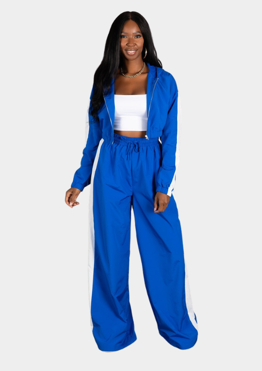 Chill Day Tracksuit - Blue & White